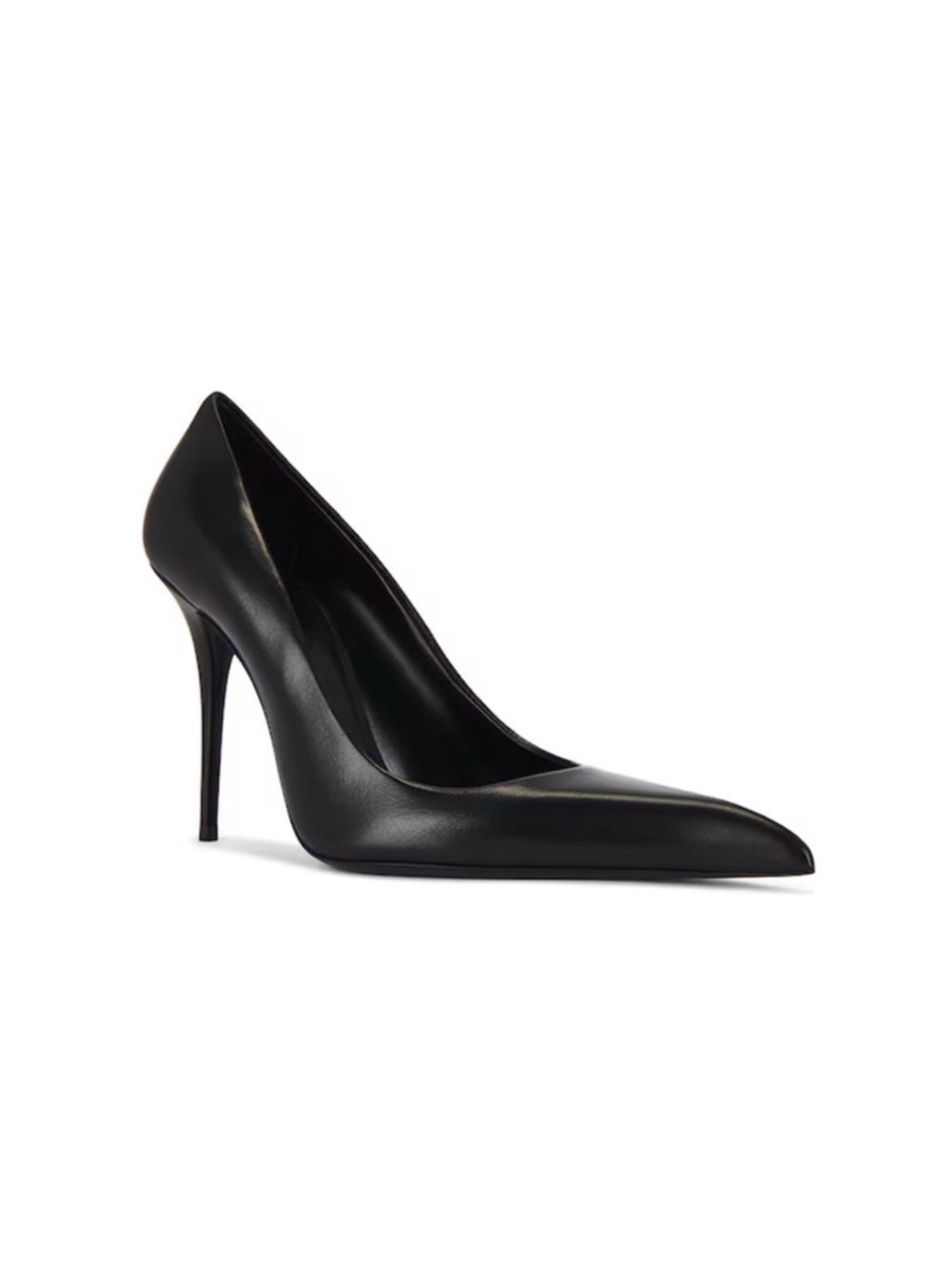 Saint Laurent Black Pointed Leather Pumps - Picture 7 of 7